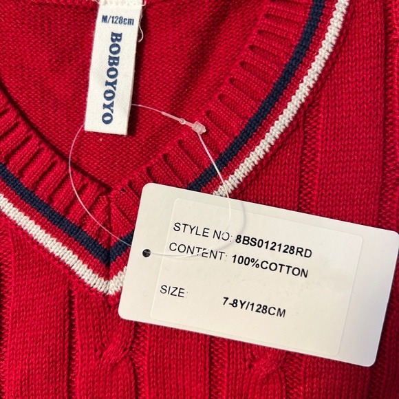 BOBOYOYO Boys Cardigan V-Neck Sweater - Size 7-8Y - NEW - Picture 2 of 3